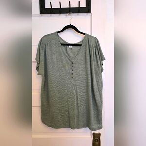 Old Navy Green Linen Henle